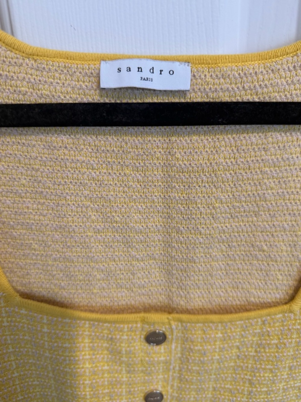 Sandro Yellow Textured Mini Shift Dress - Picture 10 of 13